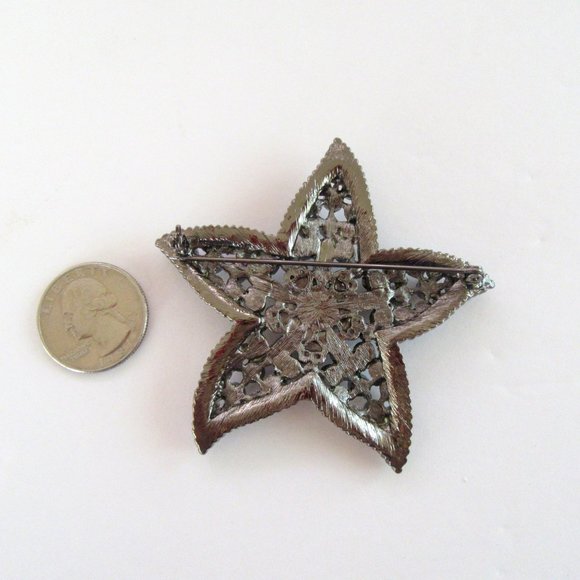 Large rhinestone starfish statement brooch - WOW! - Picture 5 of 7